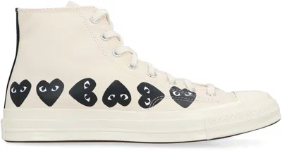 Comme Des Garçons Play Sneakers In Ivory