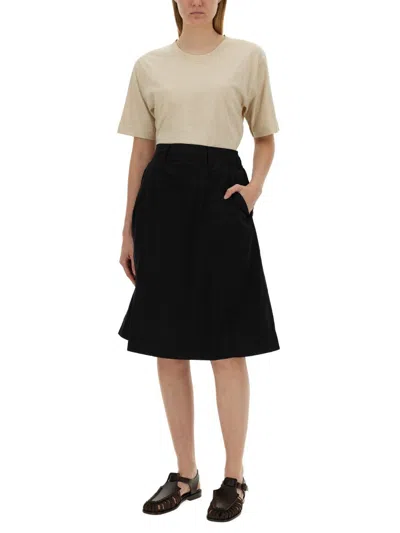 Shop Margaret Howell Cotton Skirt In Black