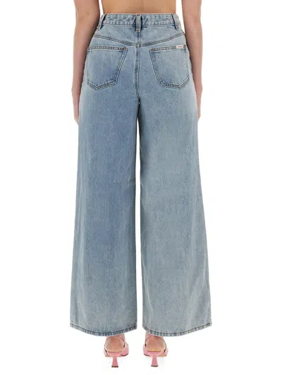Shop Self-portrait Jeans Wide Leg In Denim