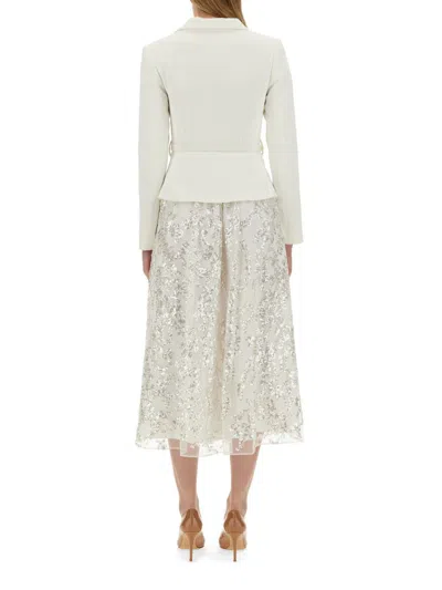 Shop Self-portrait Tailored Midi Dress In White