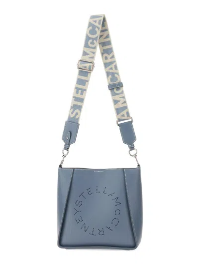 Shop Stella Mccartney Shoulder Bag With Logo In Baby Blue