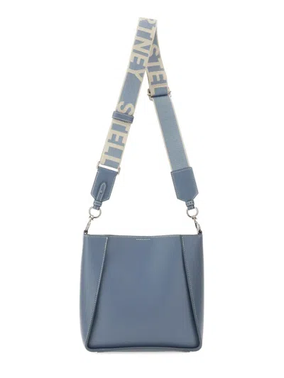 Shop Stella Mccartney Shoulder Bag With Logo In Baby Blue