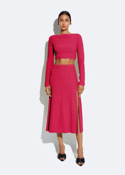 Shop Lapointe Matte Viscose Skirt In Ultra Pink