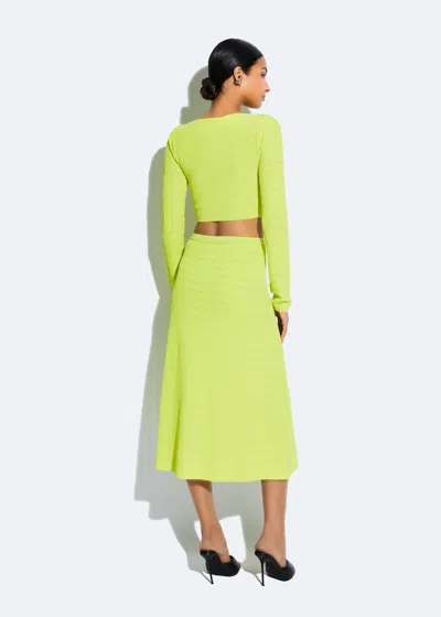 Lapointe Matte Viscose Skirt In Lime