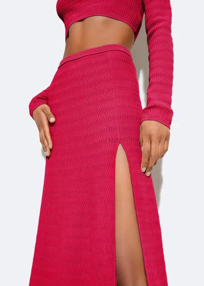 Shop Lapointe Matte Viscose Skirt In Ultra Pink