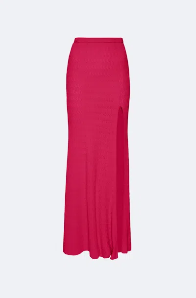 Shop Lapointe Matte Viscose Skirt In Ultra Pink