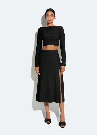 Shop Lapointe Matte Viscose Skirt In Black