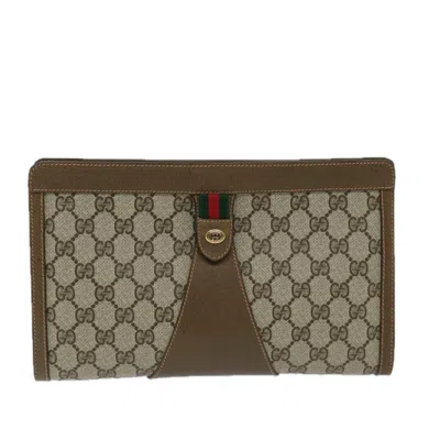 Shop Gucci Ophidia Beige Canvas Clutch Bag ()