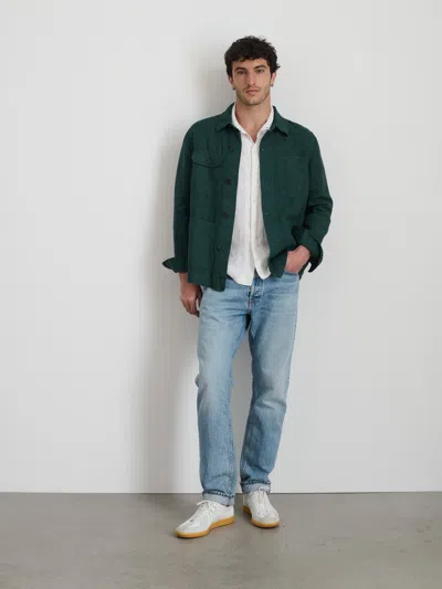 Alex Mill Garment Dyed Work Jacket In Linen In Pine Grove