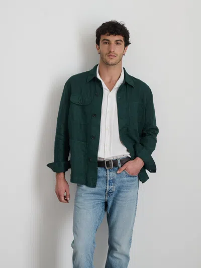 Alex Mill Garment Dyed Work Jacket In Linen In Pine Grove