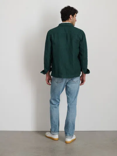 Alex Mill Garment Dyed Work Jacket In Linen In Pine Grove