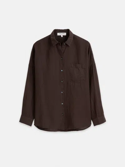 Shop Alex Mill Jo Shirt In Linen In Dark Brown