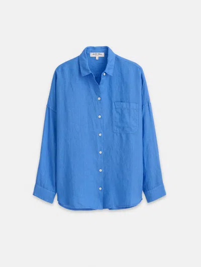 Shop Alex Mill Jo Shirt In Linen In French Blue