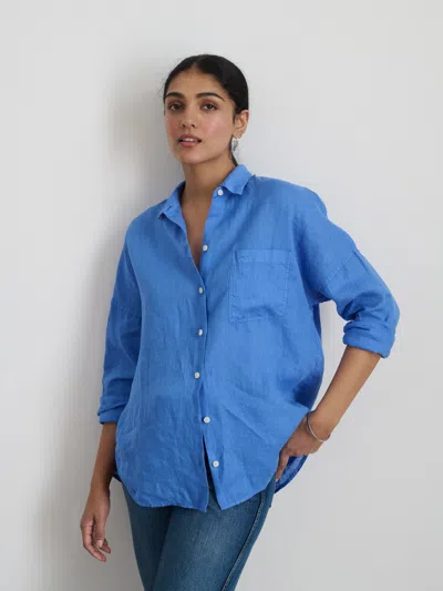 Shop Alex Mill Jo Shirt In Linen In French Blue