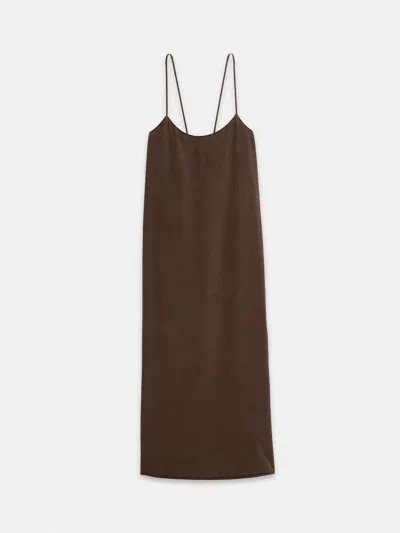 Shop Alex Mill Kate Slip Dress In Dark Brown