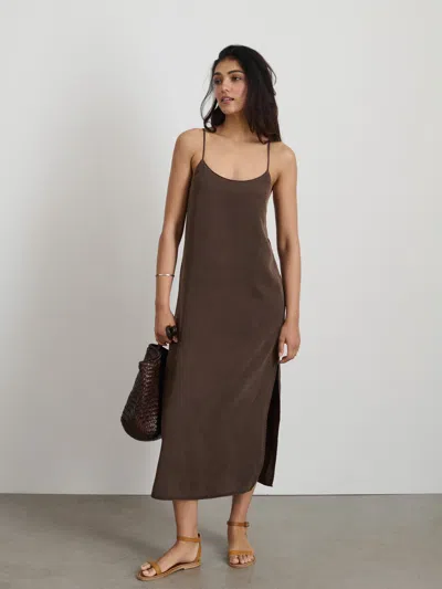 Shop Alex Mill Kate Slip Dress In Dark Brown
