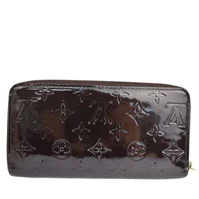Pre-owned Louis Vuitton Portefeuille Zippy Brown Patent Leather Wallet  ()