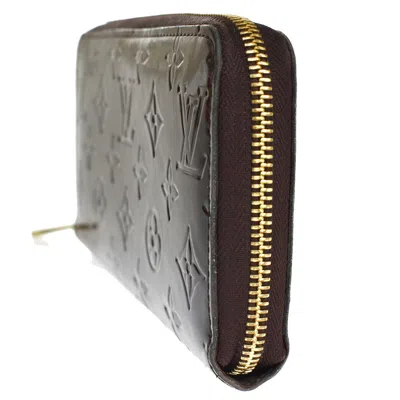 Pre-owned Louis Vuitton Portefeuille Zippy Brown Patent Leather Wallet  ()