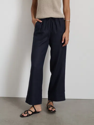 Shop Alex Mill Riley Pant In Linen In Dark Navy