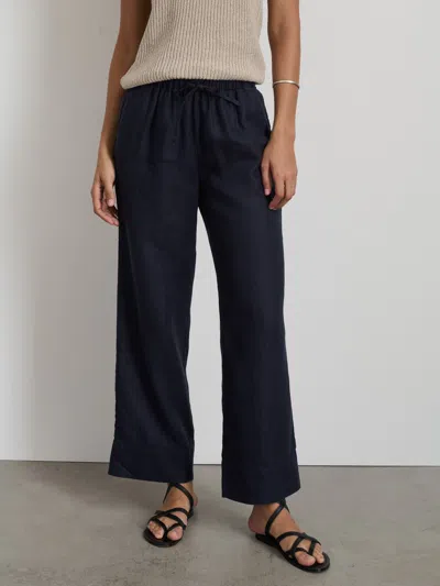 Shop Alex Mill Riley Pant In Linen In Dark Navy