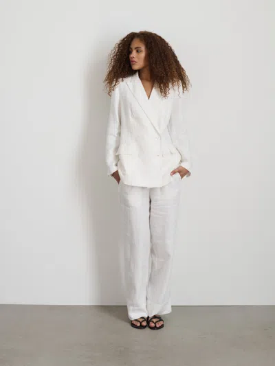 Shop Alex Mill Riley Pant In Linen In Off White