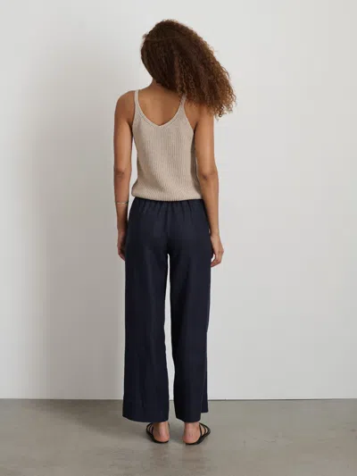 Shop Alex Mill Riley Pant In Linen In Dark Navy