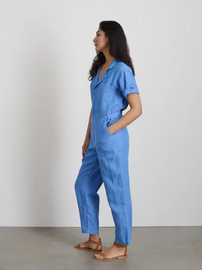 Shop Alex Mill Summer Jumpsuit In Linen In French Blue