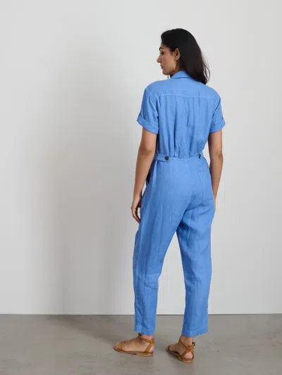 Shop Alex Mill Summer Jumpsuit In Linen In French Blue