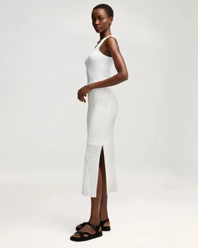 Shop Argent Knit Skirt Mercerized Cotton White