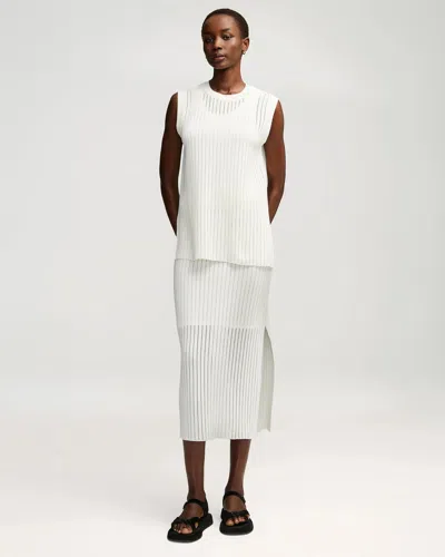 Shop Argent Knit Skirt Mercerized Cotton White