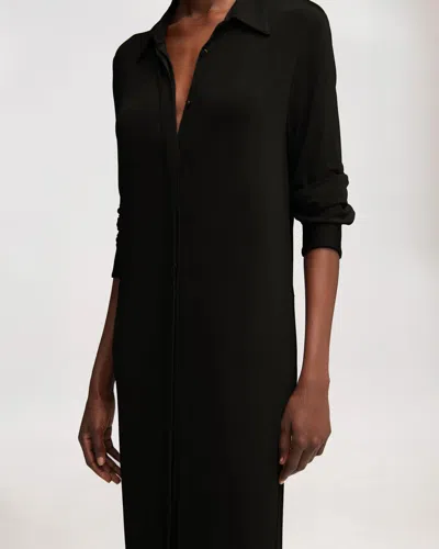 Shop Argent Shirt Dress Matte Jersey Black