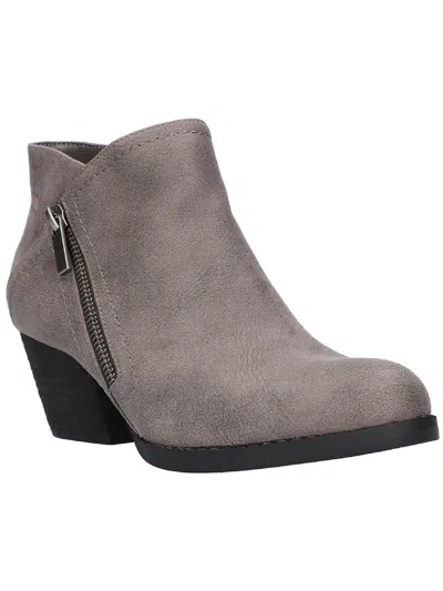 Shop Bella Vita Bobbi Womens Faux Leather Block Heel Booties In Grey
