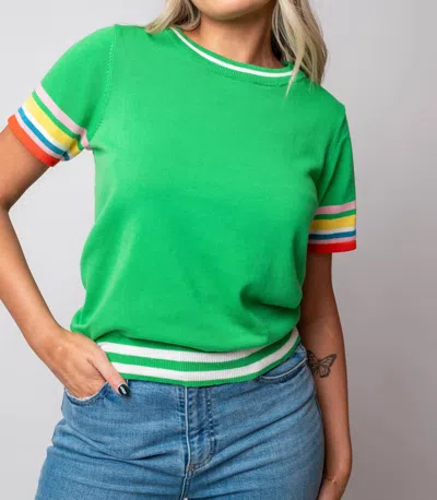 Shop Thml Lucky You Knit Blouse In Green