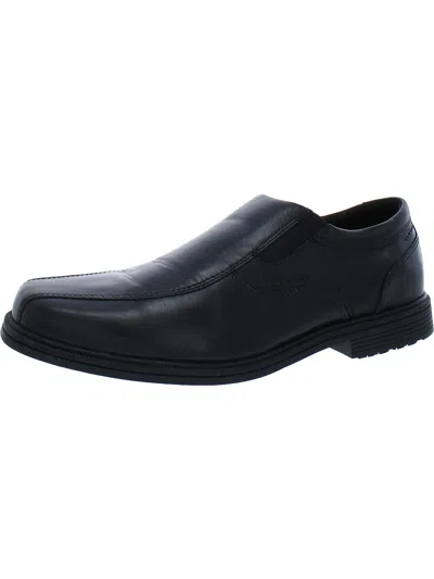 Shop Rockport Mens Stretch Slip-resistant Loafers In Black