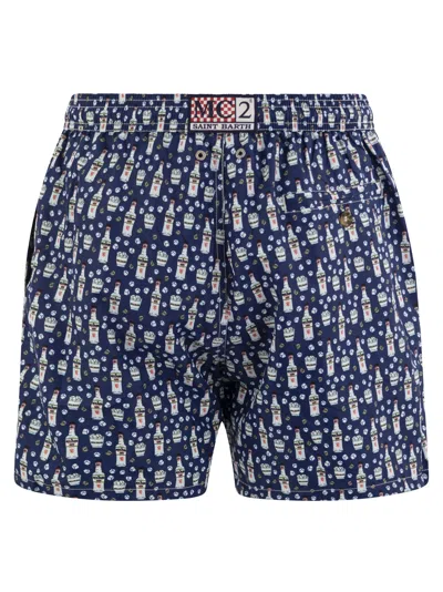 Shop Mc2 Saint Barth Lightweight Fabric Swim Boxer Shorts With Print