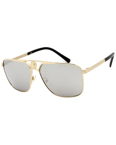 Shop Versace Men's Ve2238 61mm Sunglasses In Gold