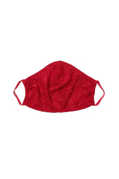 Shop Cosabella Women's Never Say Never V Face Mask In Mystic Red