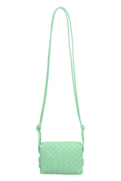 Shop Bottega Veneta Mini Loop Leather Camera Bag In Green