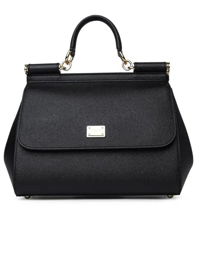 Shop Dolce & Gabbana Large Black Leather Sicily Bag