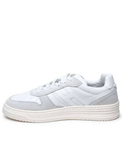 Shop Hogan H630 White Leather Sneakers