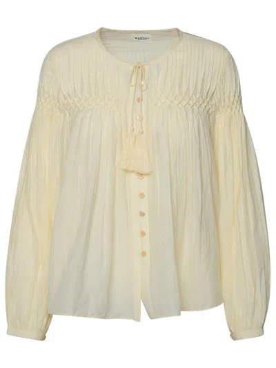 Shop Isabel Marant Étoile 'abadi' Ivory Cotton Blend Shirt