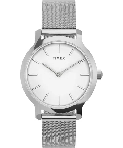 Shop Timex Women's 31mm Quartz Watch In Silver