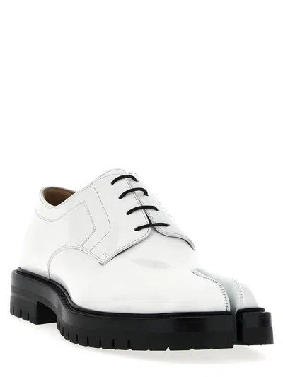 Shop Maison Margiela 'taby Country' Lace Up Shoes In White