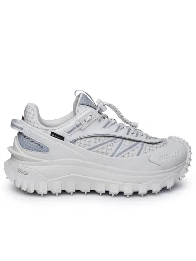Shop Moncler White Leather Blend Sneakers