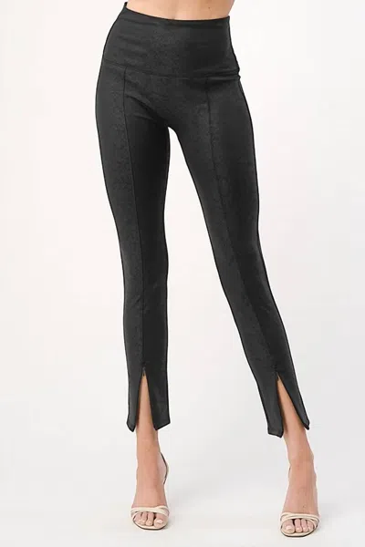Shop Kancan Women's Leatherette Leggings In Black In Grey