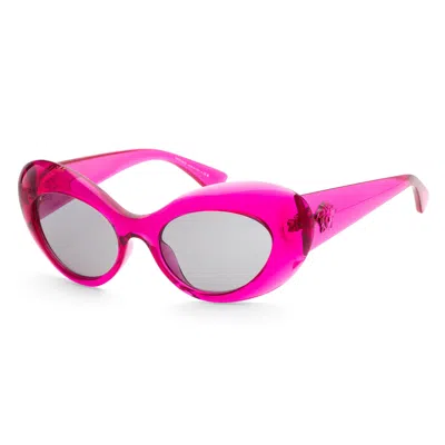 Shop Versace Women's 52 Mm Pink Transparent Sunglasses In Multi