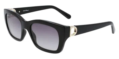Shop Ferragamo Women's 53 Mm Black Sunglasses