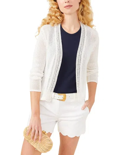 Shop J.mclaughlin J. Mclaughlin Solid Delila Linen-blend Sweater In White