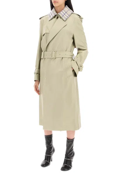 Shop Burberry Long Leather Trench Coat Women In Multicolor