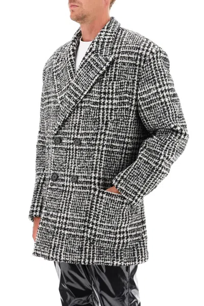 Shop Dolce & Gabbana Checkered Double-breasted Wool Jacket Men In Multicolor